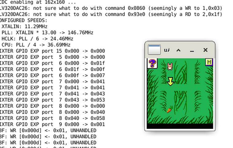 Pixter Multimedia emulator running Alphabet Forest game