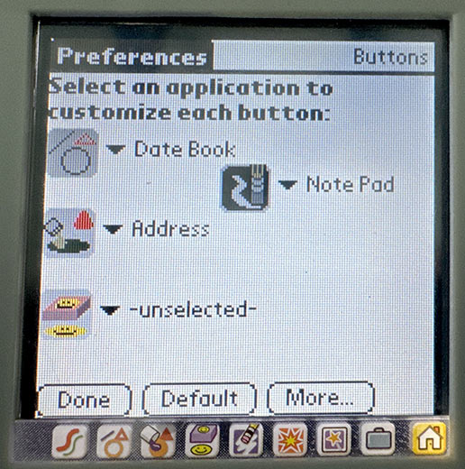Pixter Multimedia showing the 'Buttons' control panel with cons matchng Pixter's silkscreened buttons